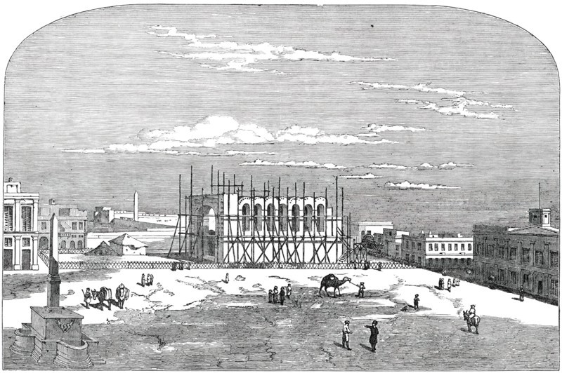 The Great Square in Alexandria - Present State of the Proposed Church..., 1850. Creator: Unknown.