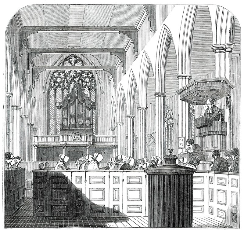 Tercentenary Service at the Dutch Church, Austin Friars, 1850. Creator: Unknown.