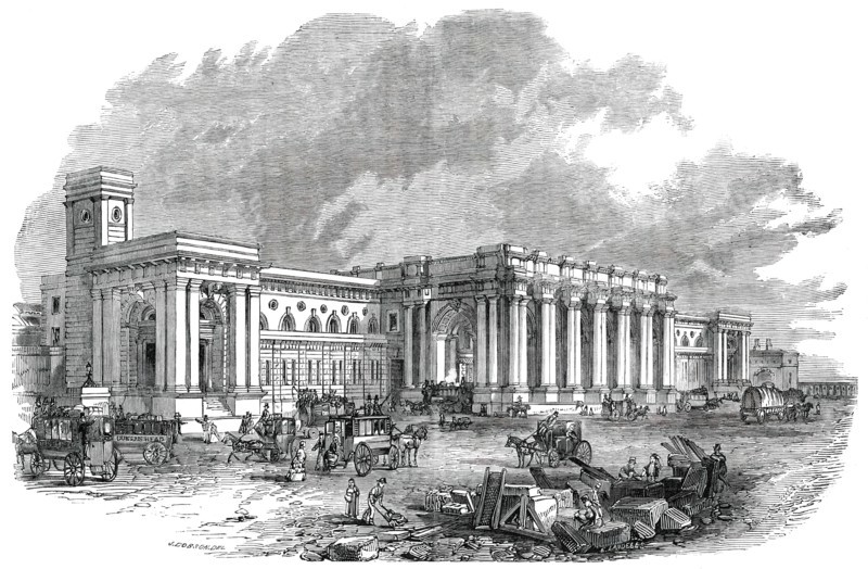 The Great Central Railway Station at Newcastle-Upon-Tyne, 1850. Creator: Unknown.