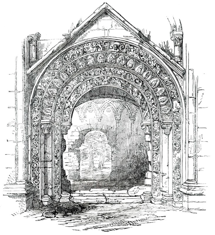 Glastonbury Abbey - North Door of St. Joseph's Chapel, 1850. Creator: Unknown.