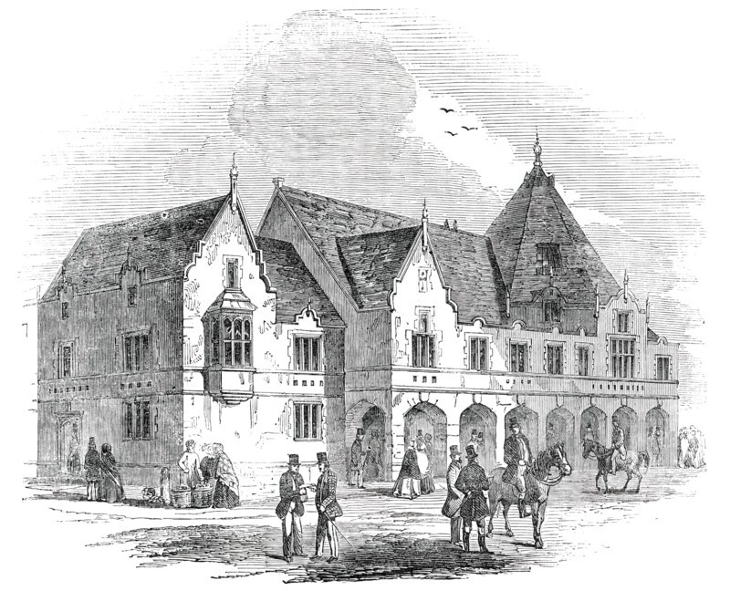 The Corn Exchange and Market Hall, just erected at Lichfield, 1850. Creator: Unknown.