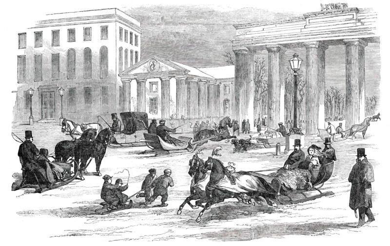 Sledging in Berlin, 1850. Creator: Unknown.