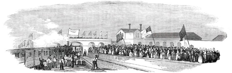 The Station at Huntingdon, 1850. Creator: Unknown.