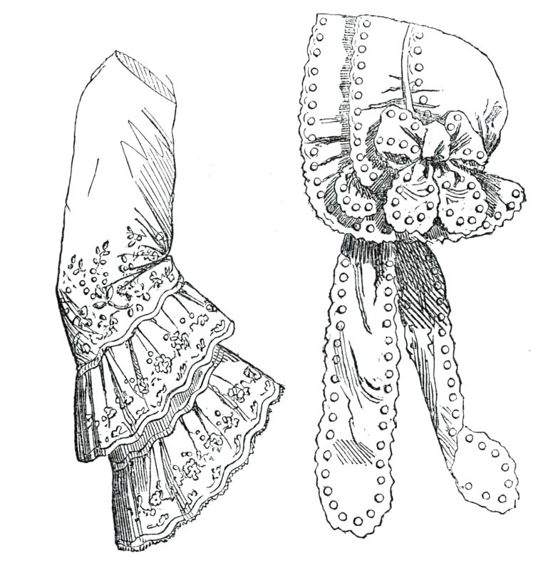 Paris Fashions for August - Cap and Engageantes, 1850. Creator: Unknown.