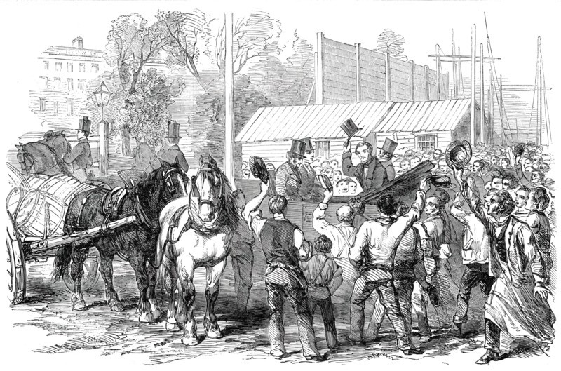 Visit of...Prince Albert to the Great Exhibition Building in Hyde Park..., 1850.  Creator: Unknown.