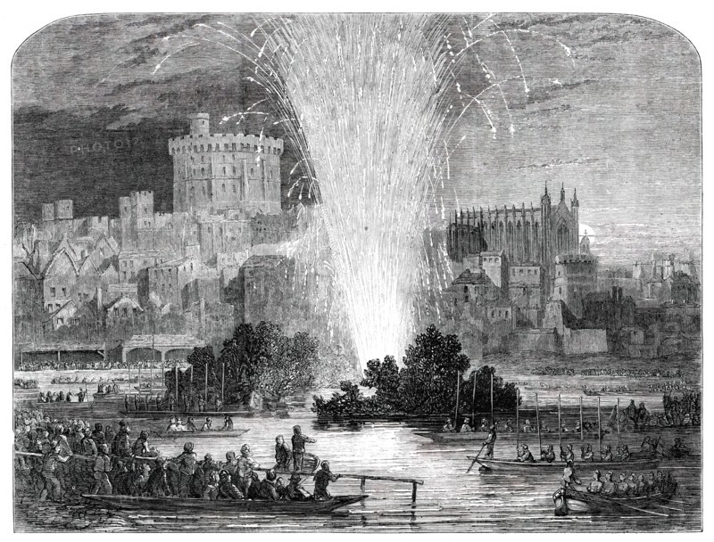Election Saturday at Eton - Regatta and Fireworks, 1850. Creator: Unknown.