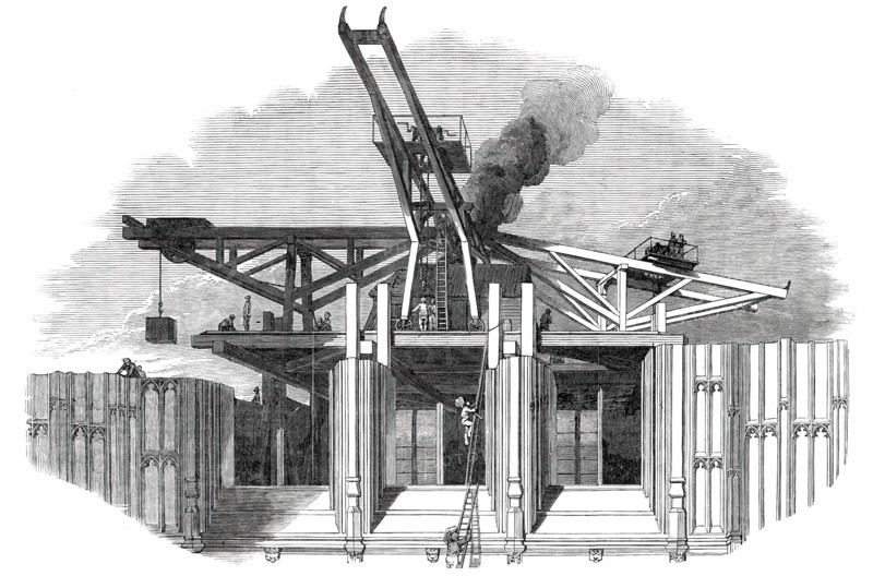 Part of the Victoria Tower - the Hoisting-Scaffold, 1850. Creator: Unknown.