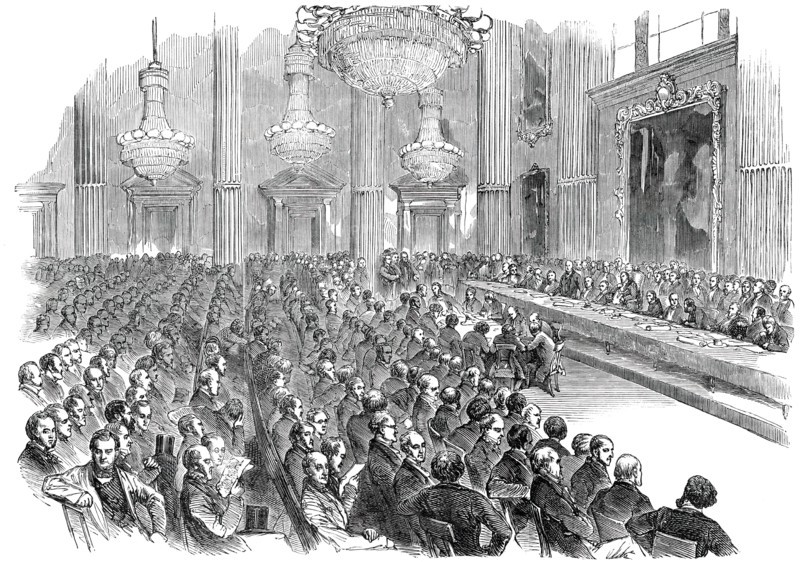 The Great Exhibition of Industry, 1851 - Meeting at the Mansion-House, 1850. Creator: Unknown.
