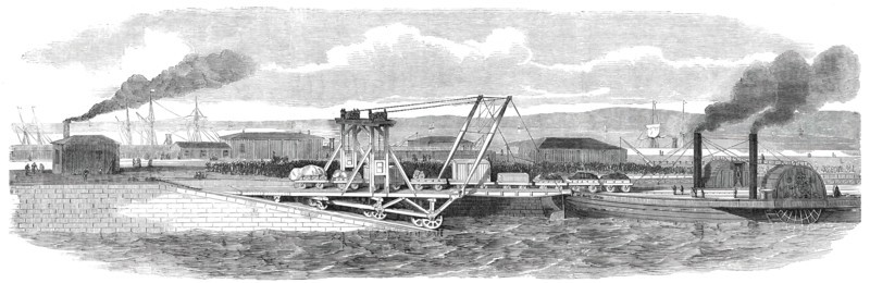 Floating Railway across the Forth, between Granton and Burntisland, 1850. Creator: Unknown.