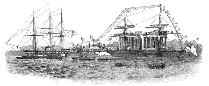 Reception of Lord Gough at Calcutta, 1850. Creator: Unknown.