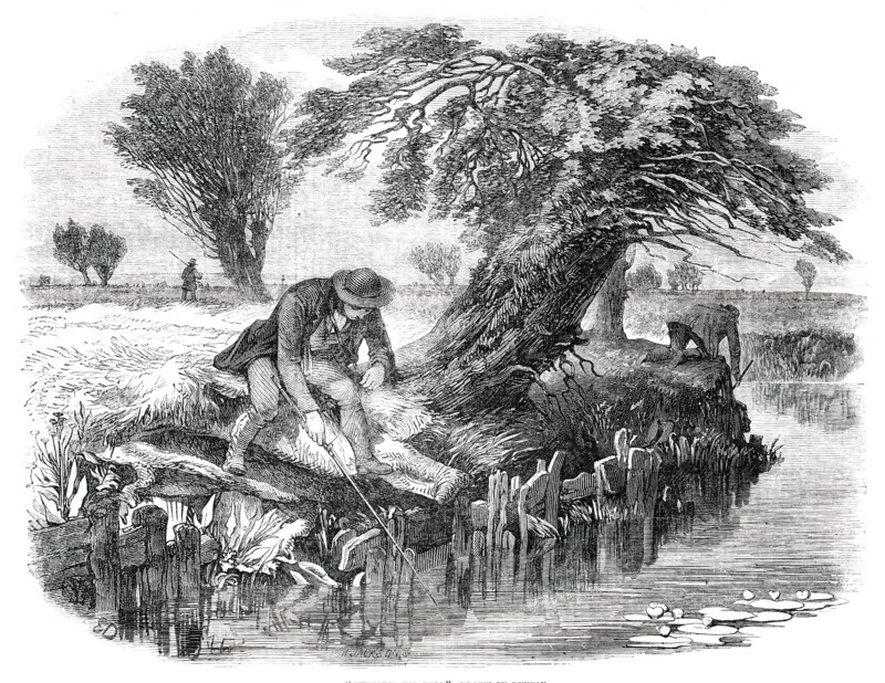 Sniggling for Eels - drawn by Duncan, 1850. Creator: Mason Jackson.