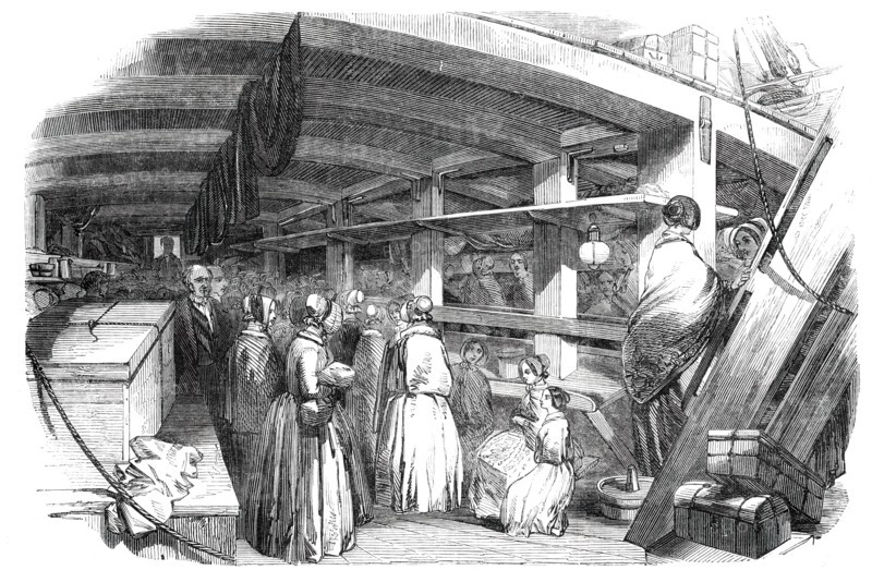 Emigrant Ship, between Decks, 1850. Creator: Unknown.