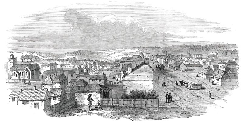 Adelaide, South Australia - from Hindley-Street, 1850. Creator: Unknown.