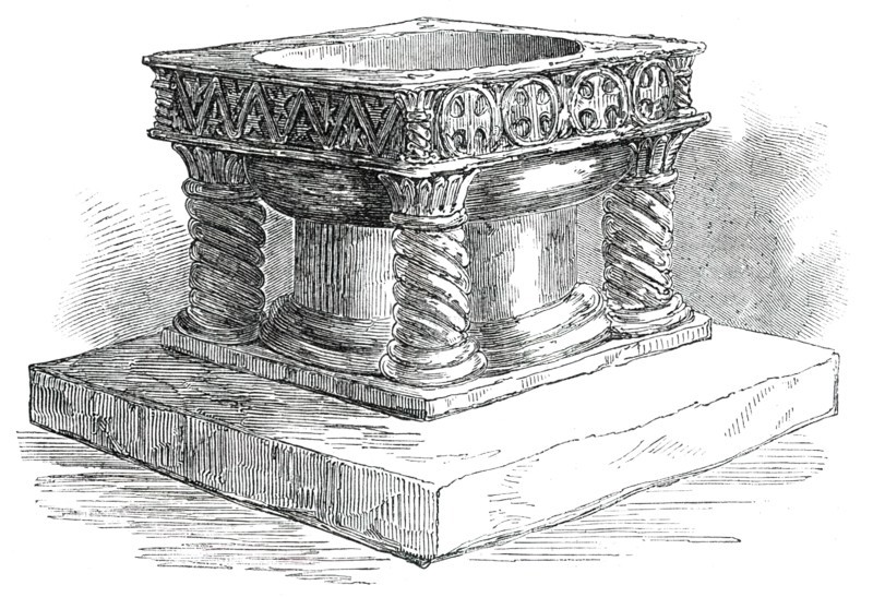New Font for Easton Church, near Winchester, 1850.  Creator: Unknown.