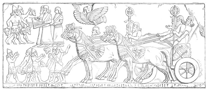 Nimroud Sculptures...Triumphal Return of the King to his Camp, 1850. Creator: Unknown.