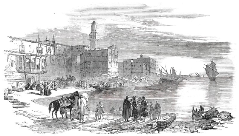 Diorama of the Route of the Overland Mail to India - Leaving Suez, 1850. Creator: Unknown.
