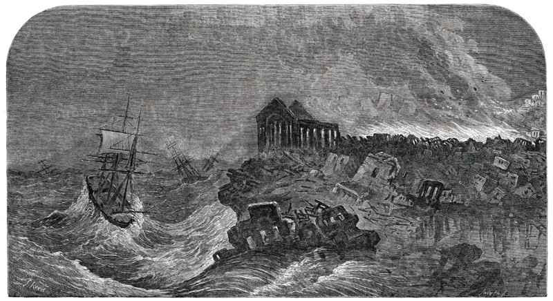 The Cyclorama - the Great Earthquake at Lisbon, 1850. Creator: Unknown.