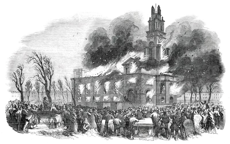Burning of St. Anne's Church, Limehouse, on Good Friday Morning, 1850. Creator: Unknown.