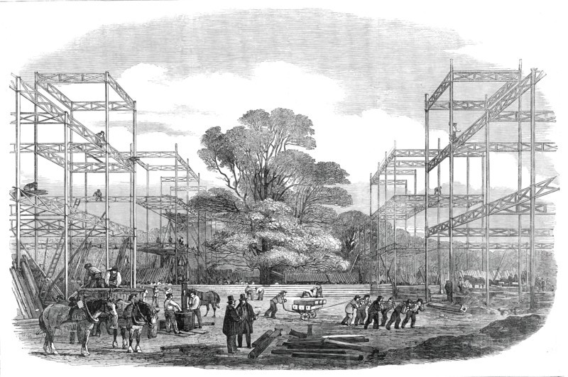The Building in Hyde Park for the Great Exhibition of 1851 - the Transept - (Looking North), 1850. Creator: Unknown.