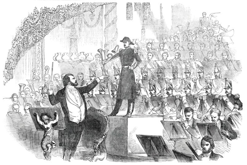 M. Jullien's Concert at Drury-Lane Theatre - the Corps de Tambours, 1850. Creator: Unknown.