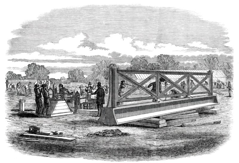 The Great Exhibition Building in Hyde Park - Testing the Girders, 1850. Creator: Unknown.