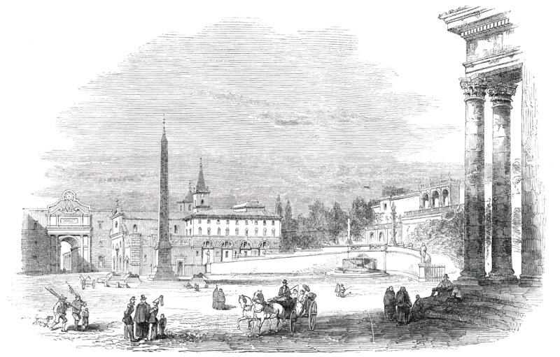 Piazza del Popolo - Rome, 1850. Creator: Unknown.