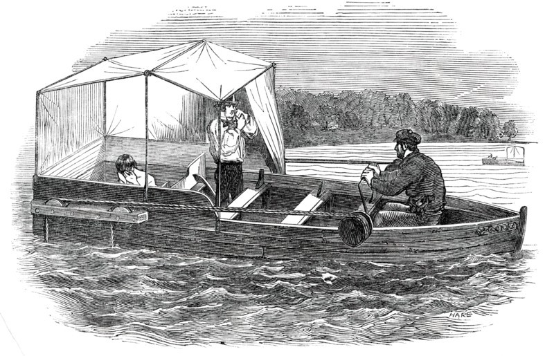 Cordingly's Floating Bath, 1850. Creator: Hare.