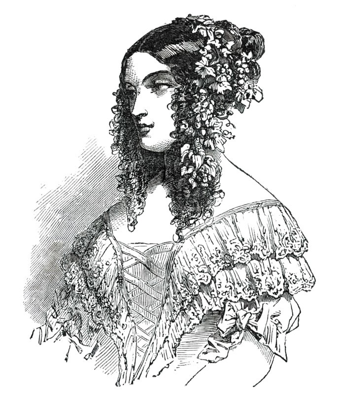 Paris Fashions for June - Ball Dress, 1850. Creator: Unknown.