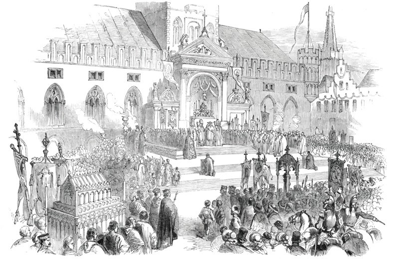 Jubilee of St. Sang, at Bruges - the Benediction at the Cathedral, 1850. Creator: Unknown.