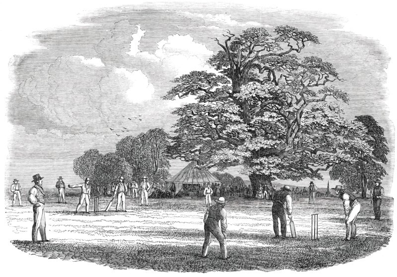 Cricket - drawn by Duncan, 1850. Creator: Duncan.