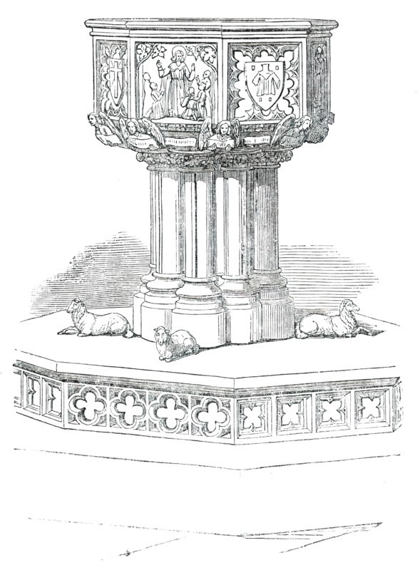 The Font, Church of St. Stephen, Rochester-Row, Westminster, 1850. Creator: Unknown.