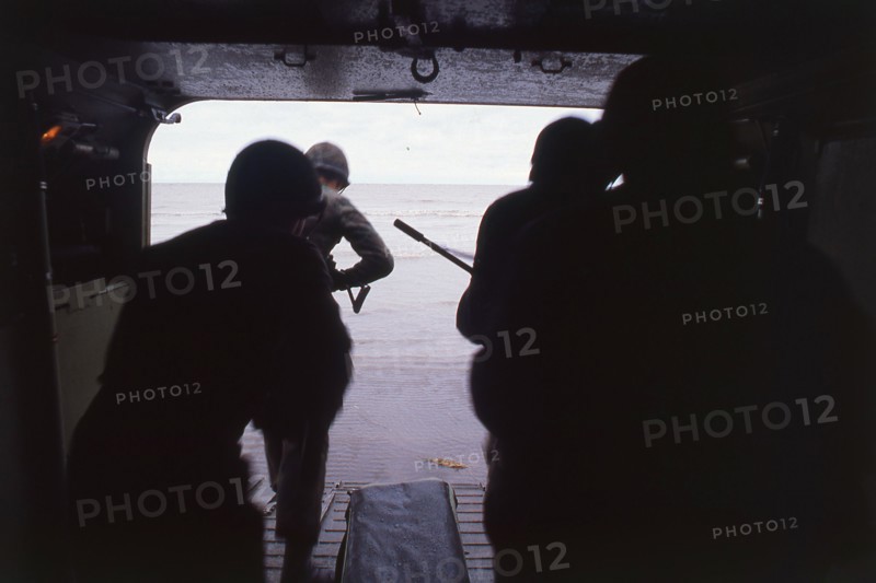 Troops landing, Falklands War, 1982. Creator: Luis Rosendo.