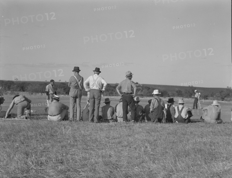 Baseball, Sunday afternoon - the town of Rice vs. the town of Perry, Texas, 1937. Creator: Dorothea Lange.