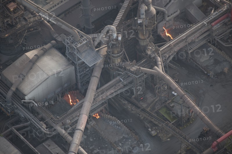 Part of the blast furnace at Scunthorpe Steel Works, North Lincolnshire, 2016. Creator: Dave MacLeod.