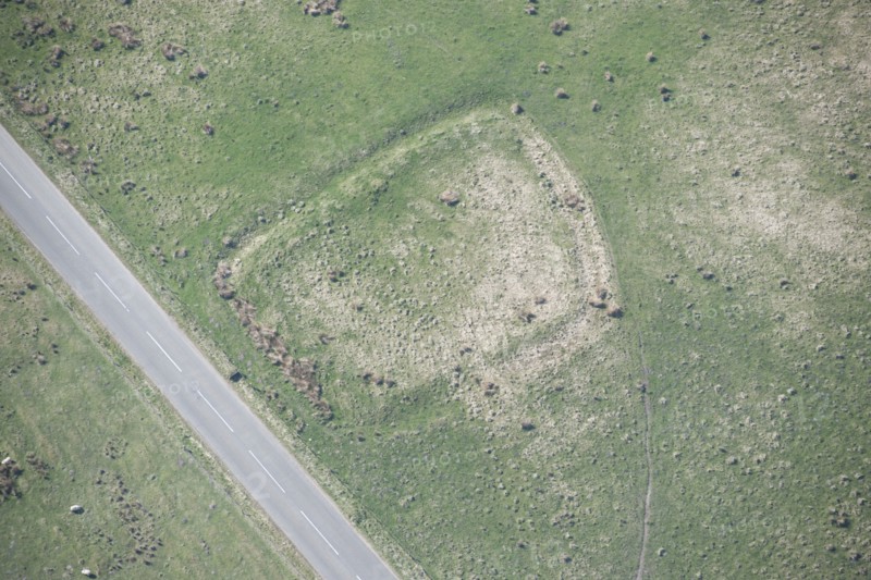 An enclosed settlement, or homestead, earthwork on Ray Fell, Northumberland, 2016. Creator: Dave MacLeod.