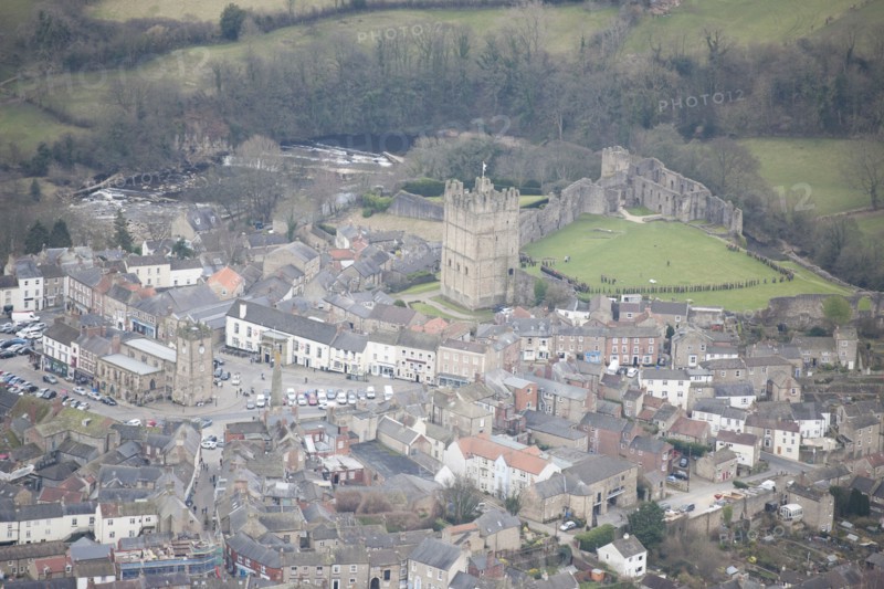 Richmond Market Place and Castle, North Yorkshire, 2016. Creator: Matthew Oakey.
