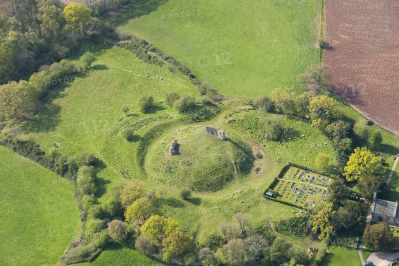 Kilpeck Castle, motte and bailey earthwork and the remains of a keep, Herefordshire, 2016. Creator: Damian Grady.