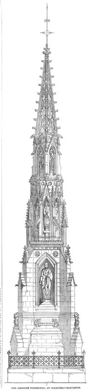 The Handley Testimonial at Sleaford - Elevation, 1850. Creator: Unknown.