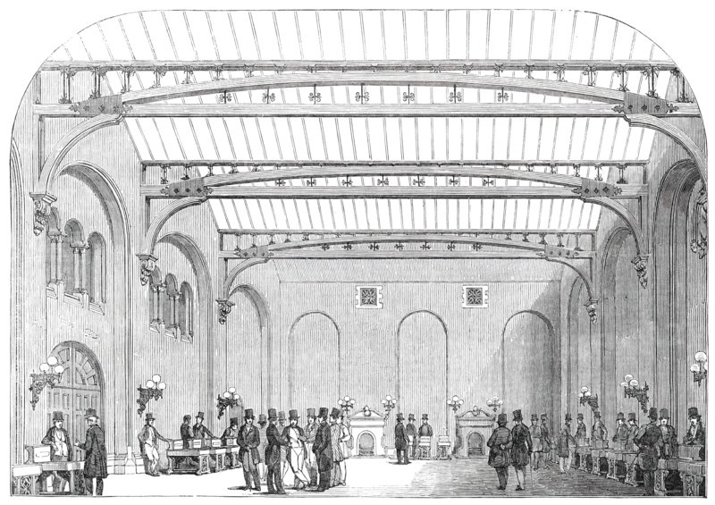 Interior of the New Corn Exchange, Nottingham, 1850. Creator: Unknown.