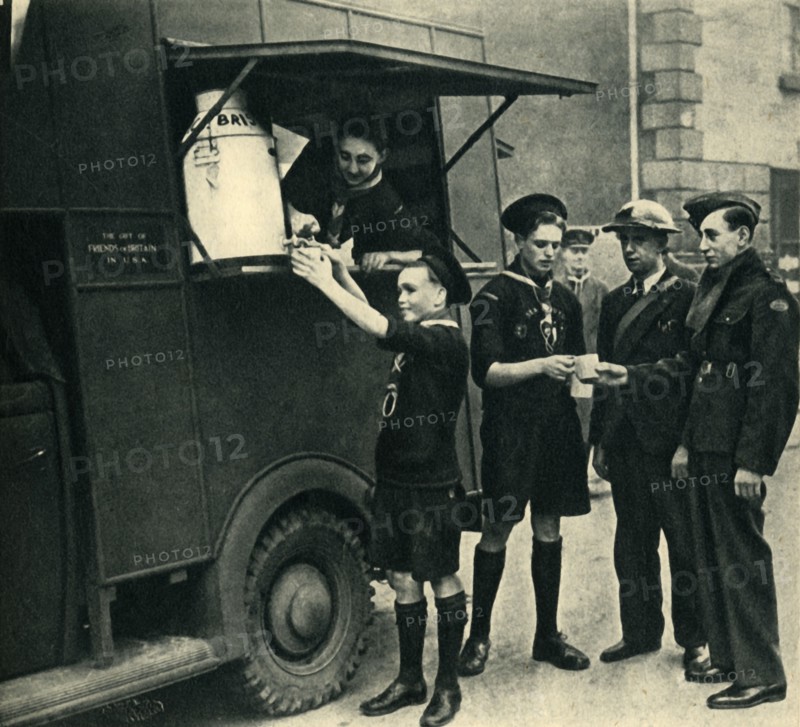 'Sea Scouts Serving at a Mobile Canteen', 1944. Creator: Unknown.