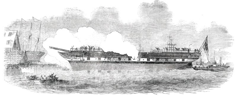 Launch of a 14-Year First Class Ship, at Dundee, 1850. Creator: Unknown.