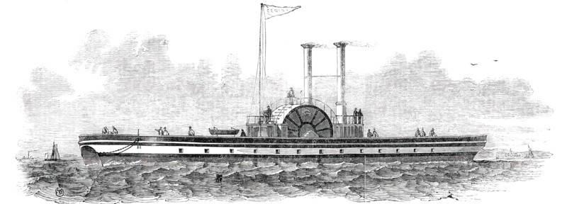 Mr. Peter Borrie's Patent Safety Iron Twin Steamer, 1850. Creator: Unknown.