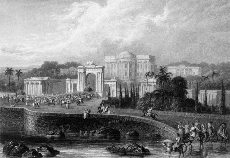 'The British Residency at Hyderabad', 1835. Creator: Robert Melville Grindlay.