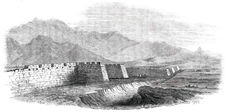 The Great Wall of China, seen from the Top of the Tower, 1850. Creator: Smyth.