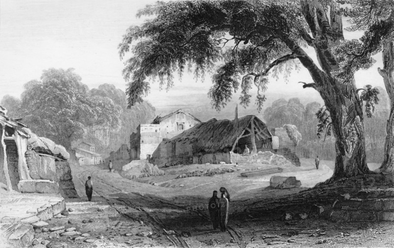 'The Pass of Makundra', 1834. Creator: William Purser.