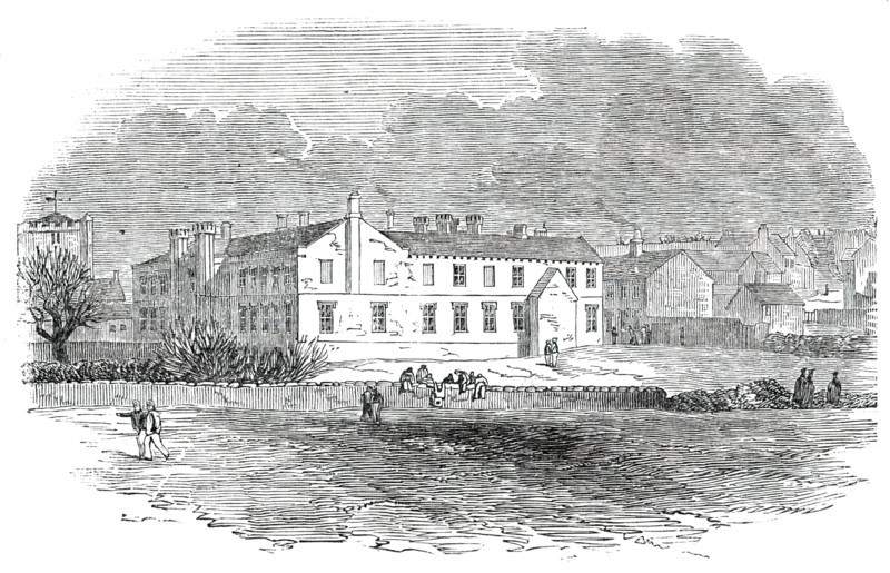 Opening of the Whitehaven and Furness Junction Railway - St. Bees College, 1850. Creator: Unknown.