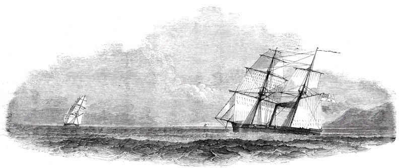 H.M. Steamer "Rifleman", in Chase of a Brazilian Slaver, 1850. Creator: Unknown.