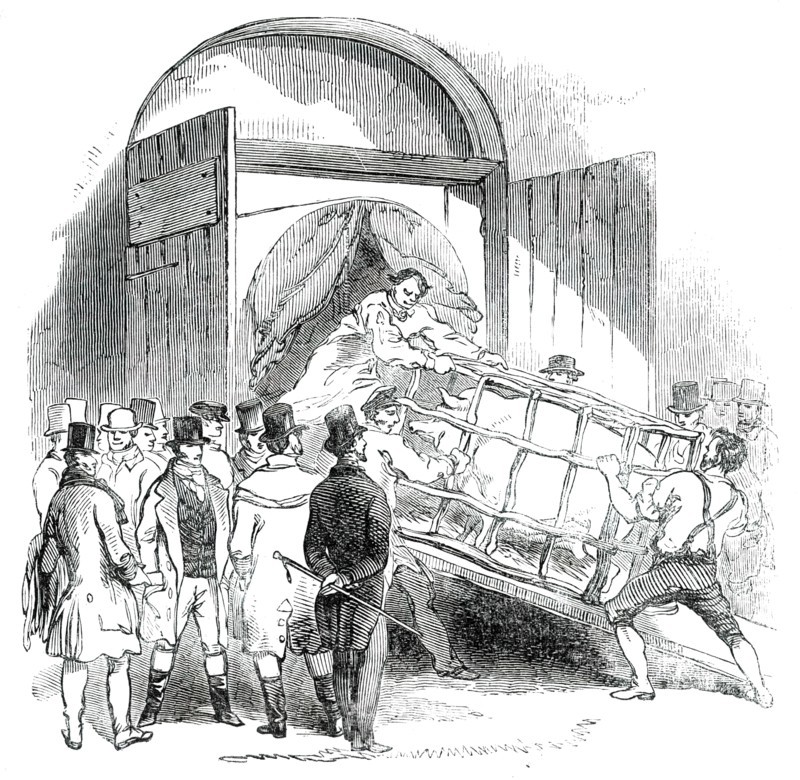The Annual Exhibition of the Smithfield Club - Carting away a Pig, 1850. Creator: Unknown.