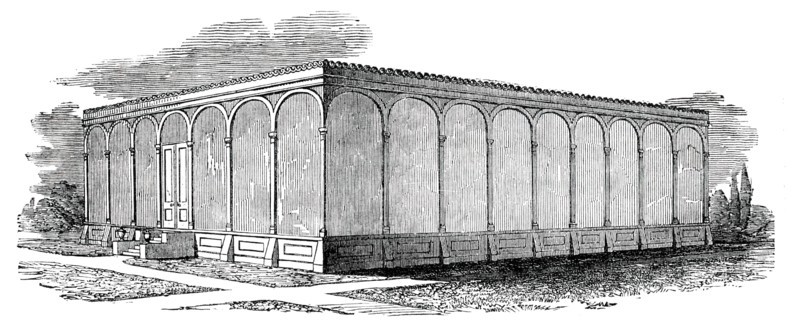 The New Victoria Regia House - Exterior, Chatsworth House, Derbyshire, 1850. Creator: Unknown.