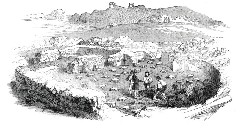 Roman Remains Discovered at Lymne, Kent, 1850. Creator: Unknown.